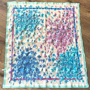 Vintage Italian Floral Scarf Wrap 30x27